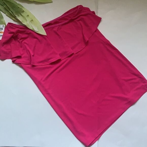 🎀nwt Inc International Concepts Ruffled One-shoulder Top🎀 - Picture 7 of 9